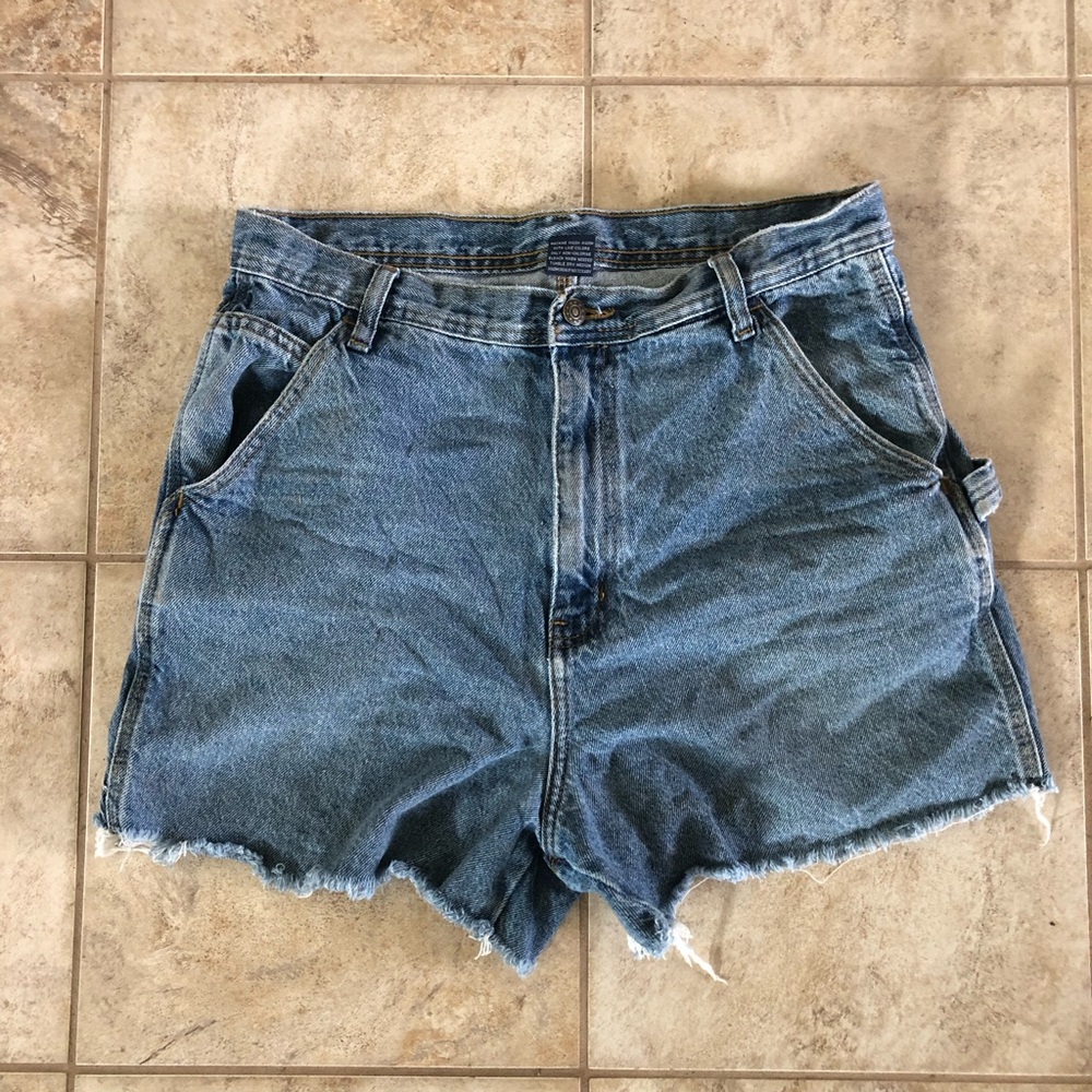 Super High Rise Vintage Blue Distressed Denim Booty Shorts Summer Fit